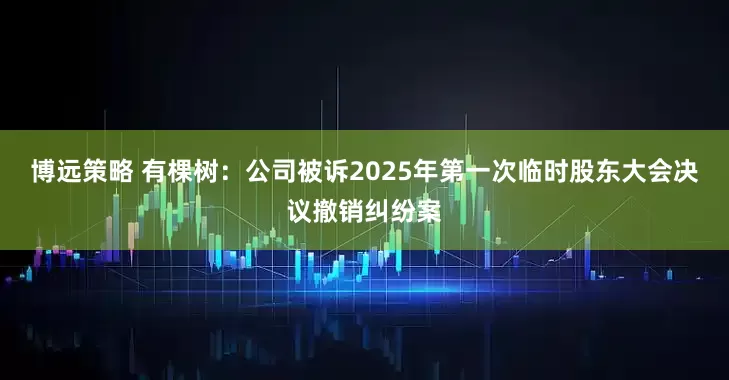 博远策略 有棵树：公司被诉2025年第一次临时股东大会决议撤销纠纷案